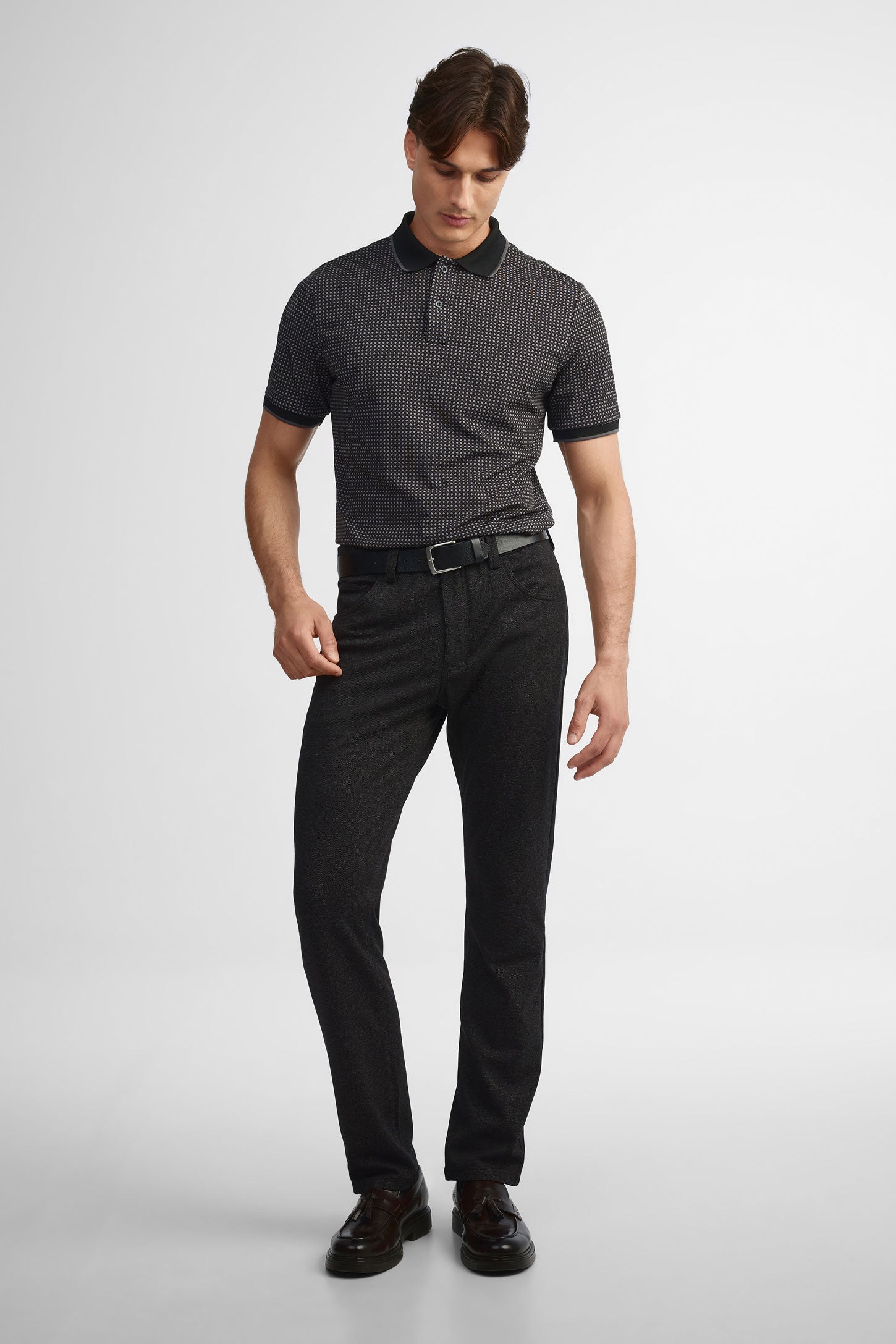 Pantalon 5 poches coupe régulière habillé - Homme && NOIR