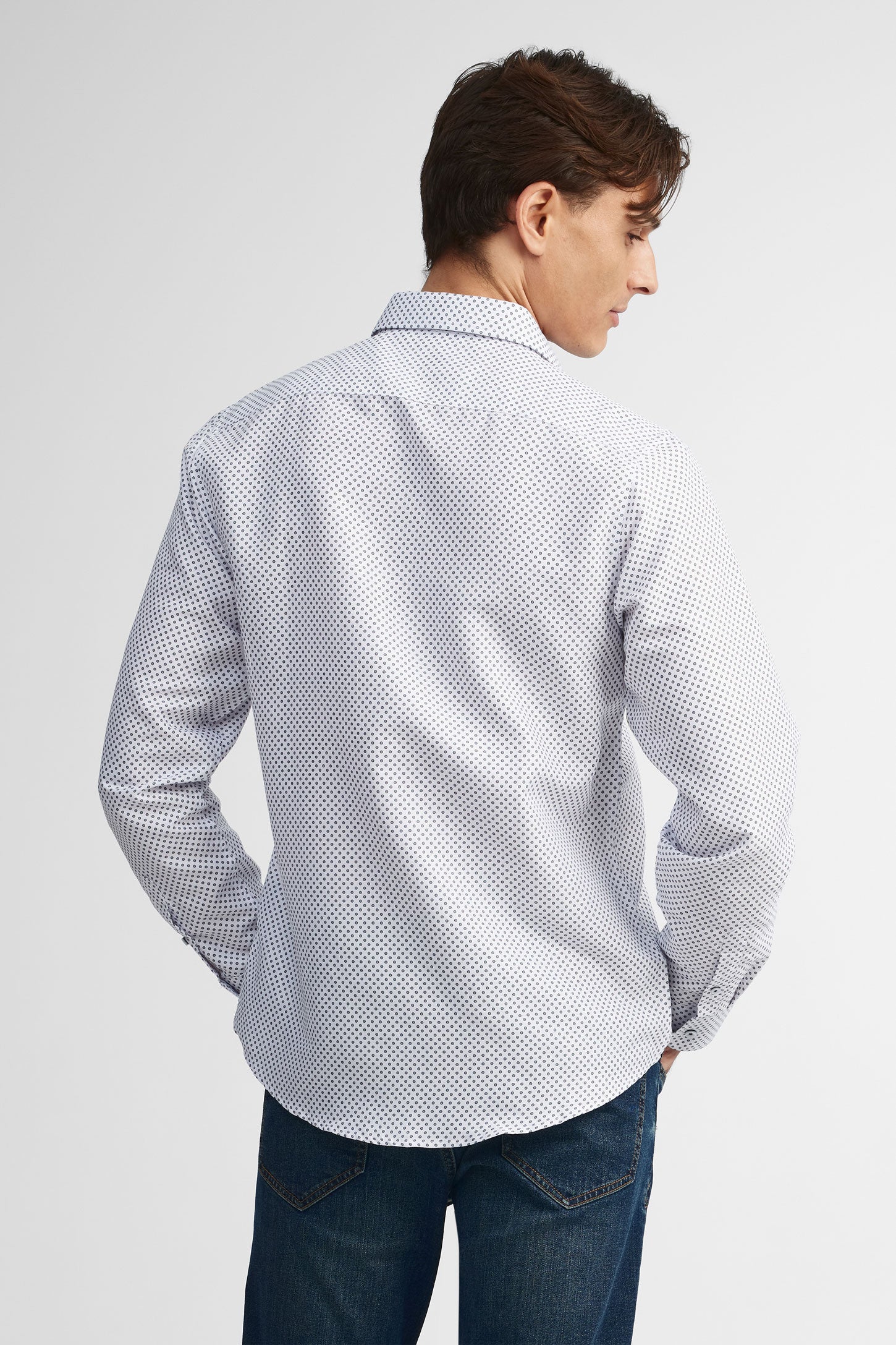 Chemise coupe ajustée coton - Homme && BLANC