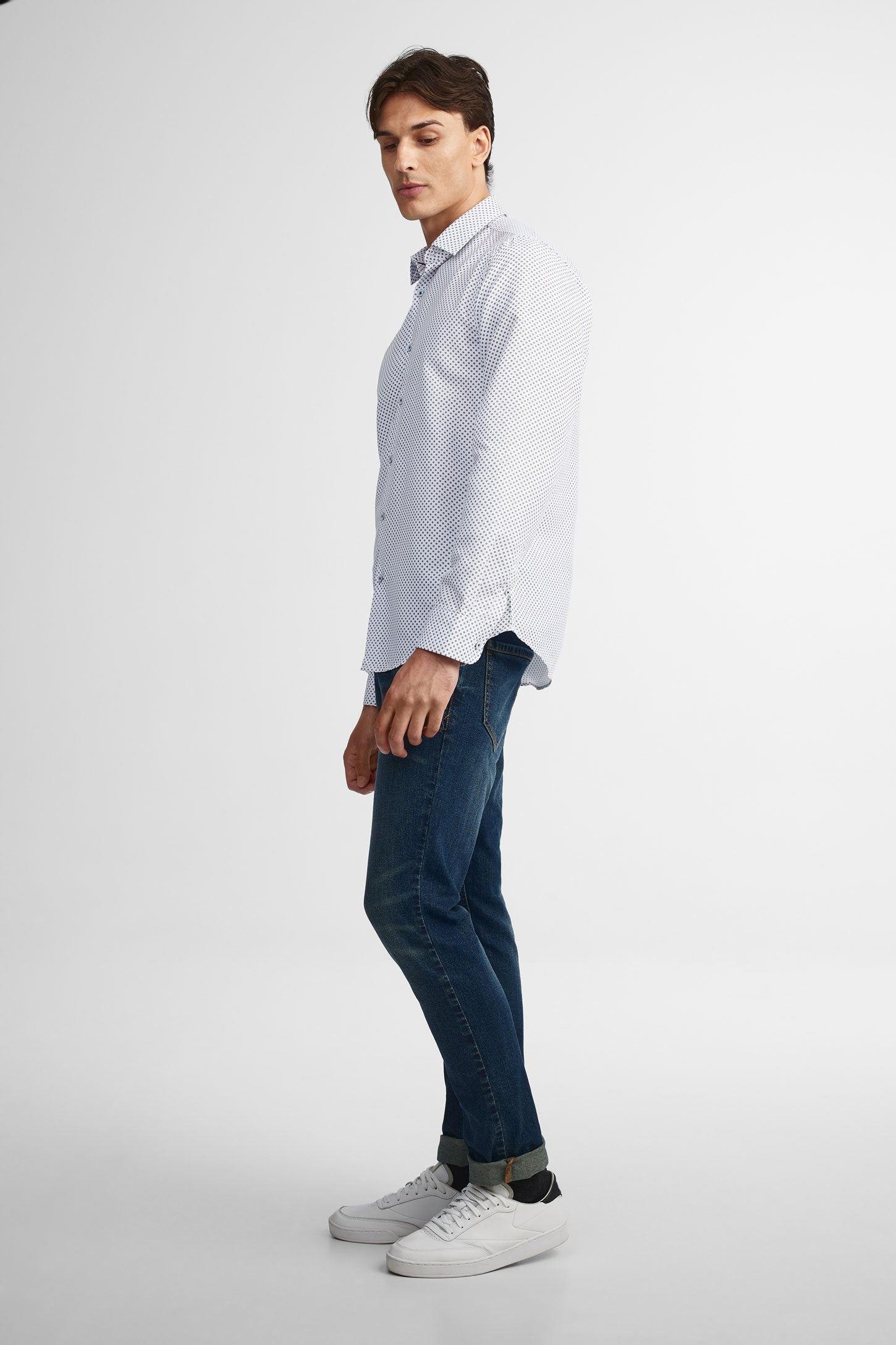 Chemise coupe ajustée coton - Homme && BLANC