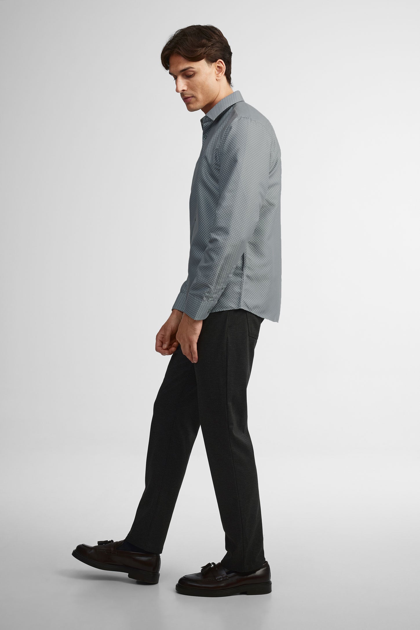 Chemise coupe ajustée coton - Homme && GRIS