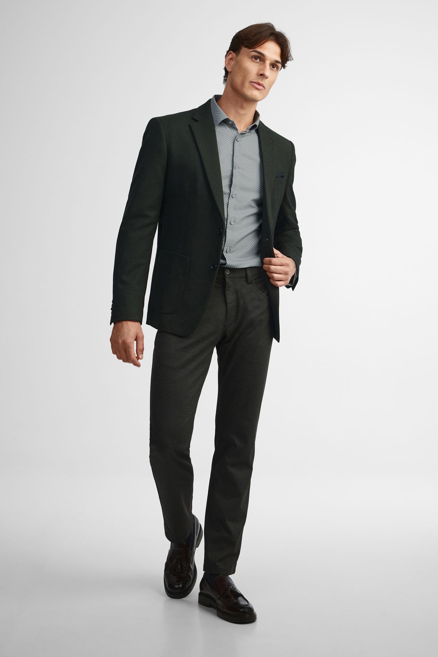 Chemise coupe ajustée coton - Homme && GRIS