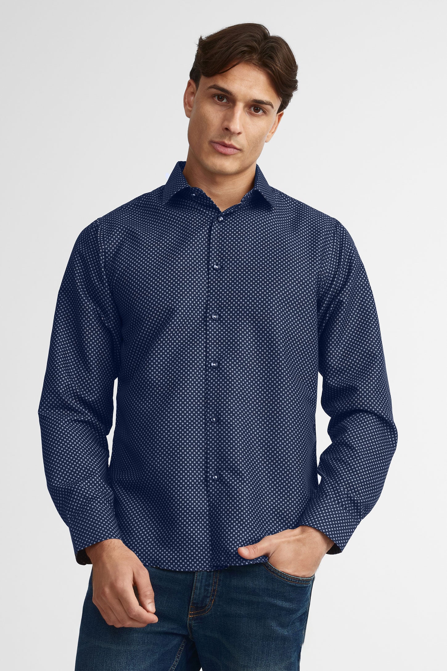Chemise coupe ajustée coton - Homme && MARIN