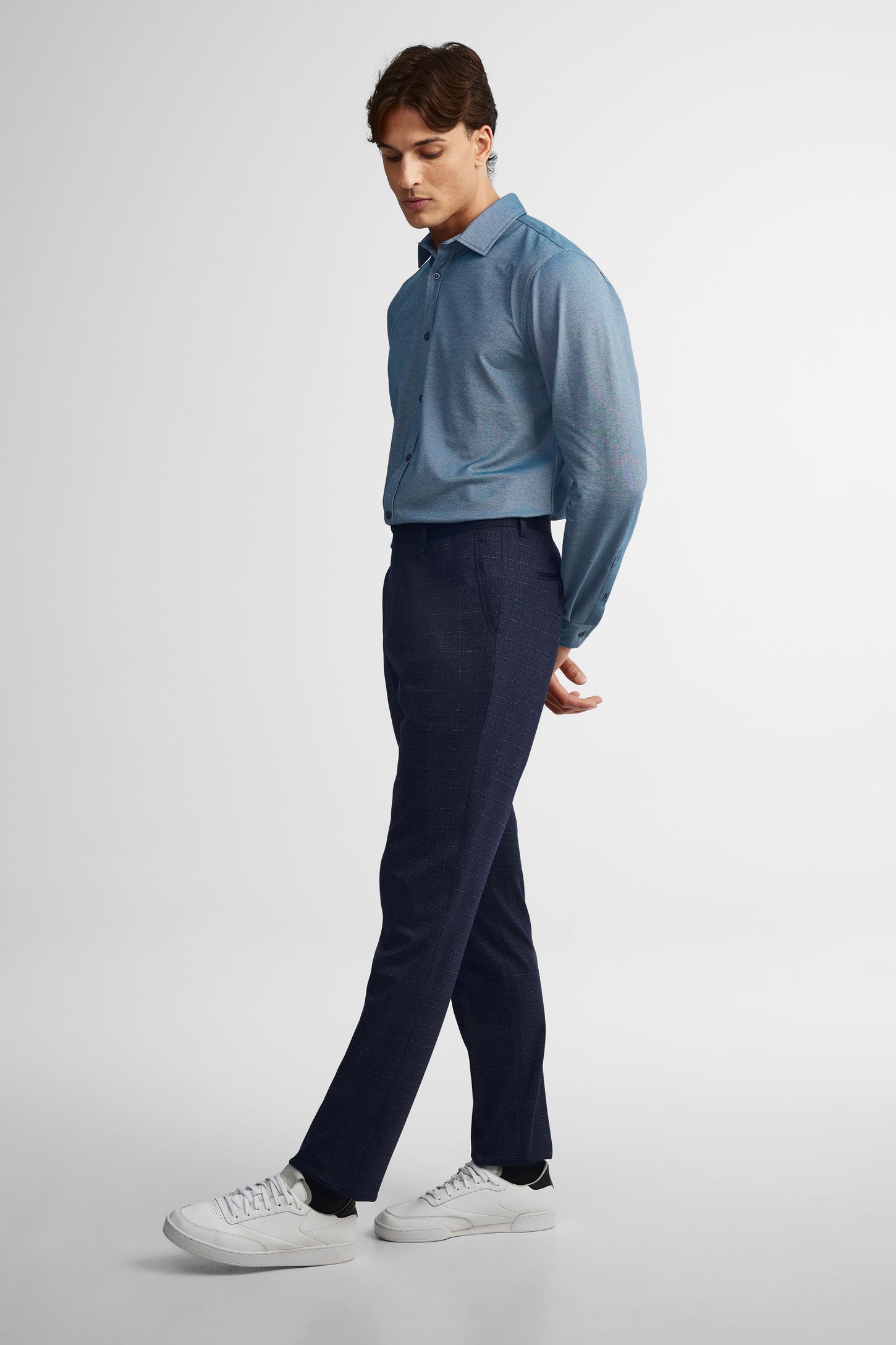 Pantalon habillé à carreaux - Homme && MARIN