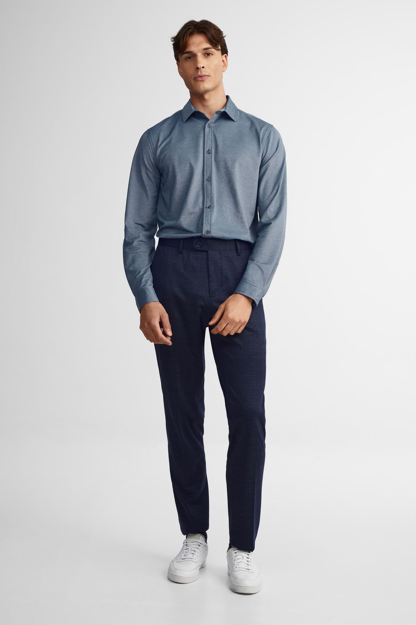 Pantalon habillé à carreaux - Homme && MARIN
