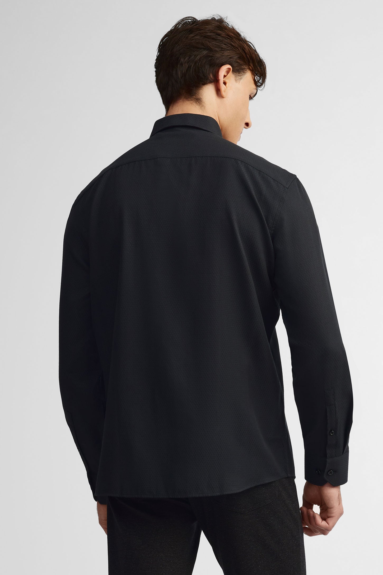 Chemise texturée coupe régulière - Homme && NOIR