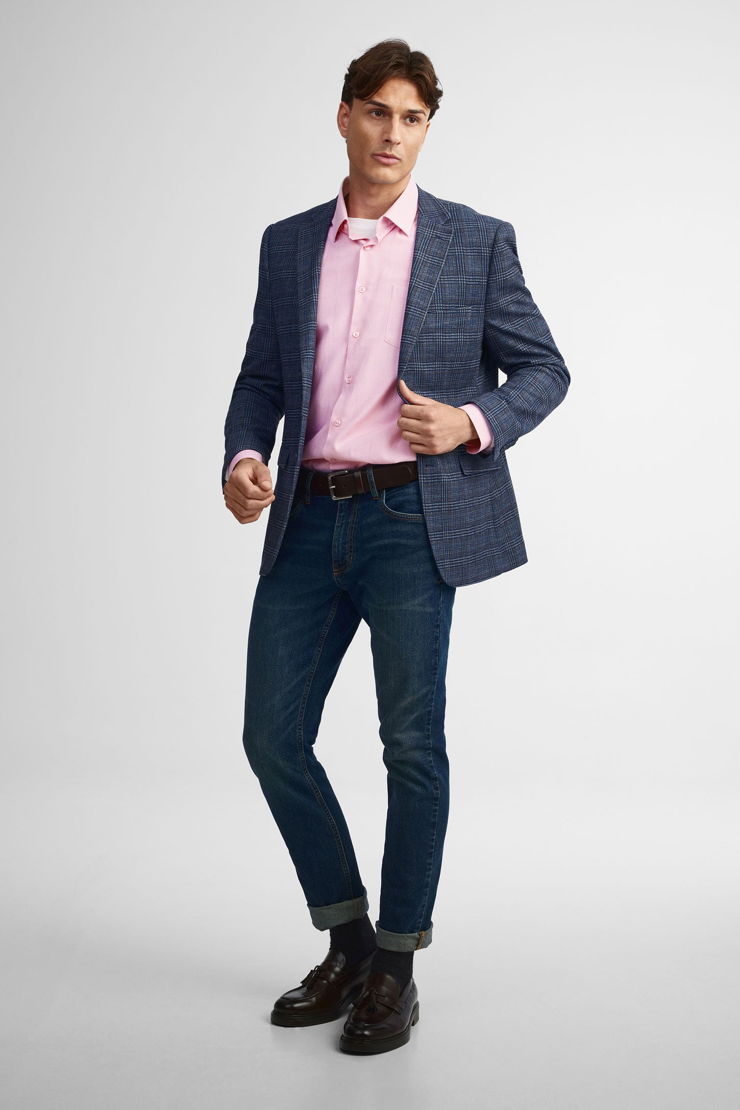 Chemise texturée coupe régulière - Homme && ROSE