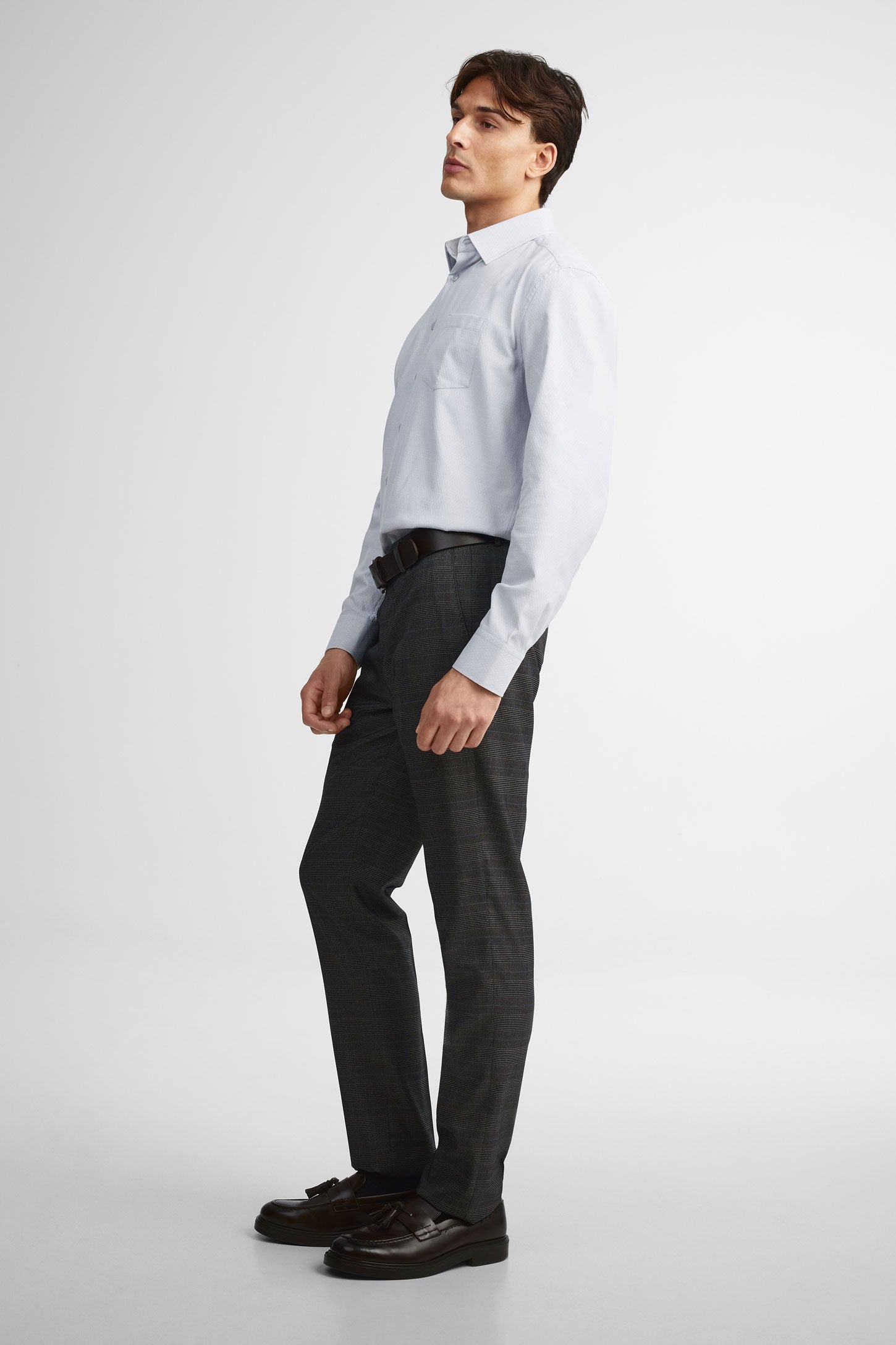 Chemise texturée coupe régulière - Homme && GRIS