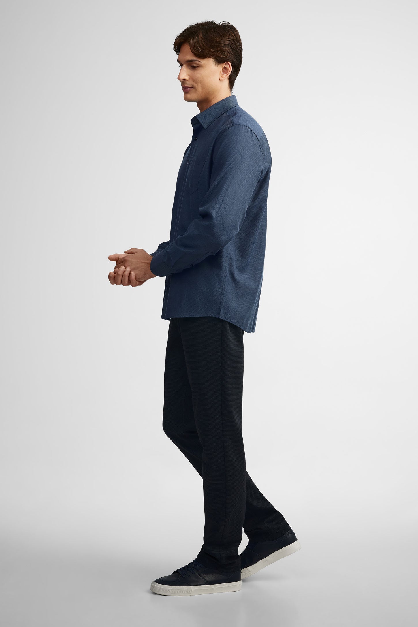 Chemise texturée coupe régulière - Homme && MARIN