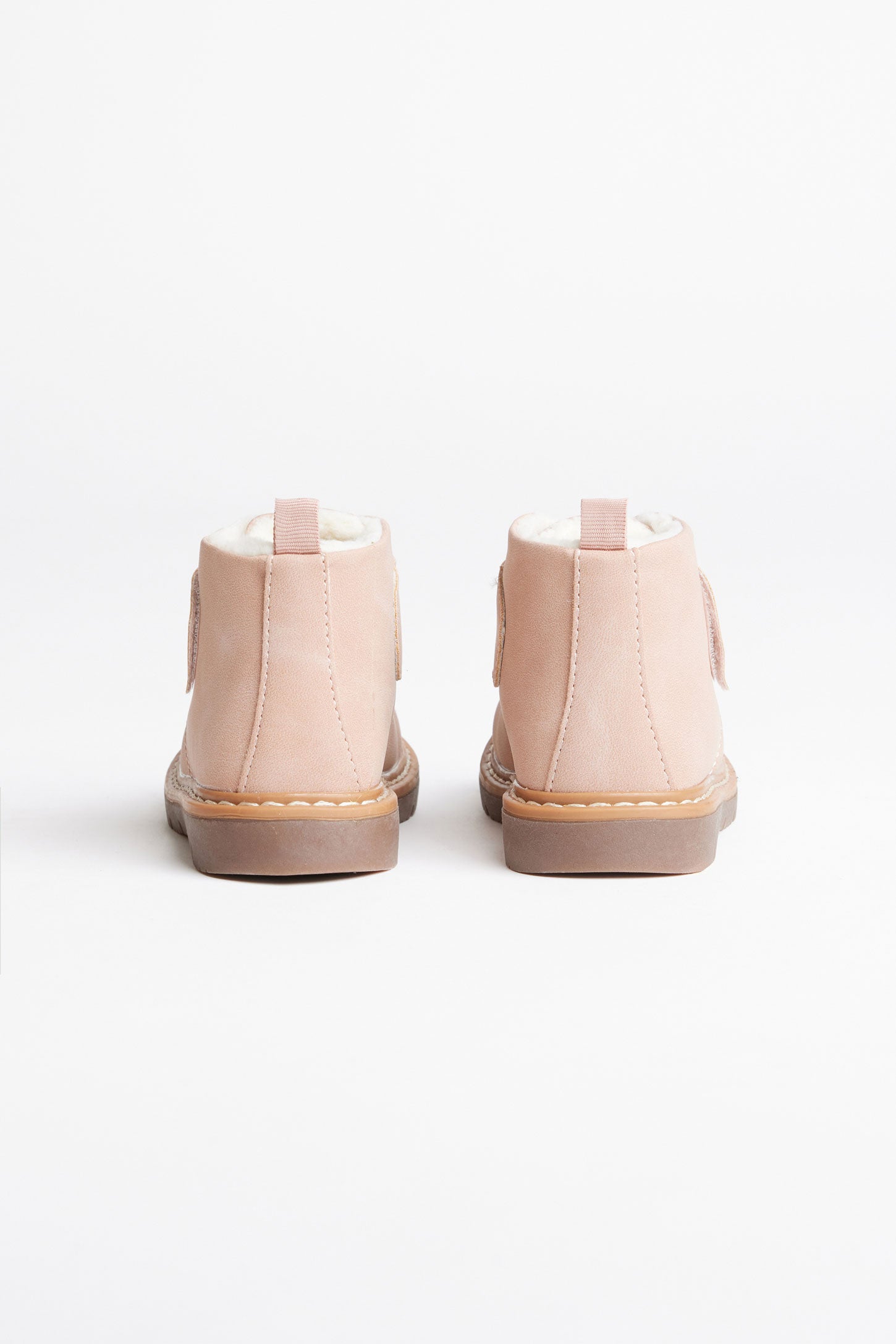 Bottillons en nubuck doublés sherpa - Bébé fille && ROSE CENDRE