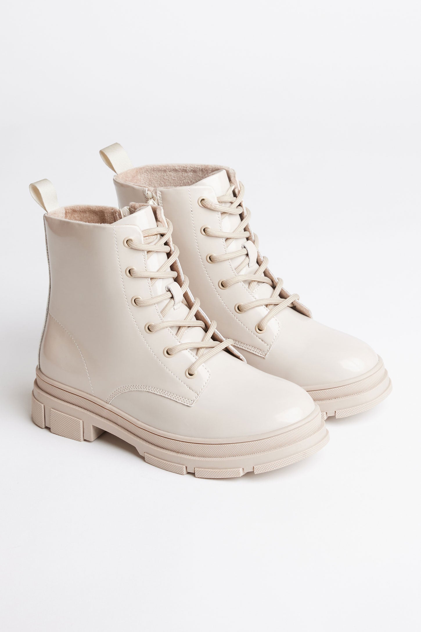 Bottillons militaires lustrés - Ado fille && BEIGE