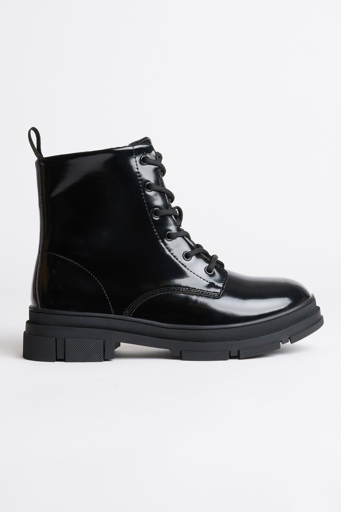 Bottillons militaires lustrés - Ado fille && NOIR