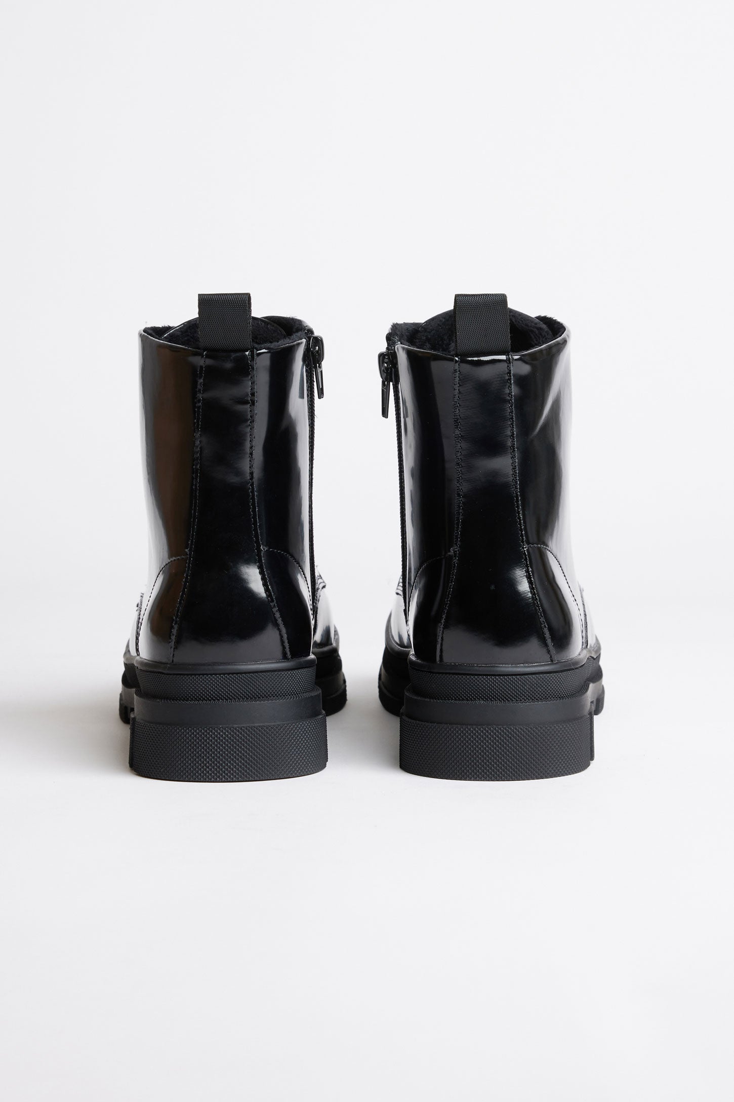 Bottillons militaires lustrés - Ado fille && NOIR