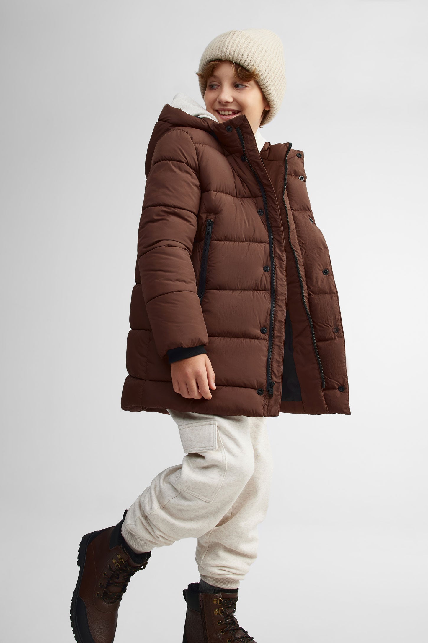 Manteau matelassé - Ado garçon && COGNAC