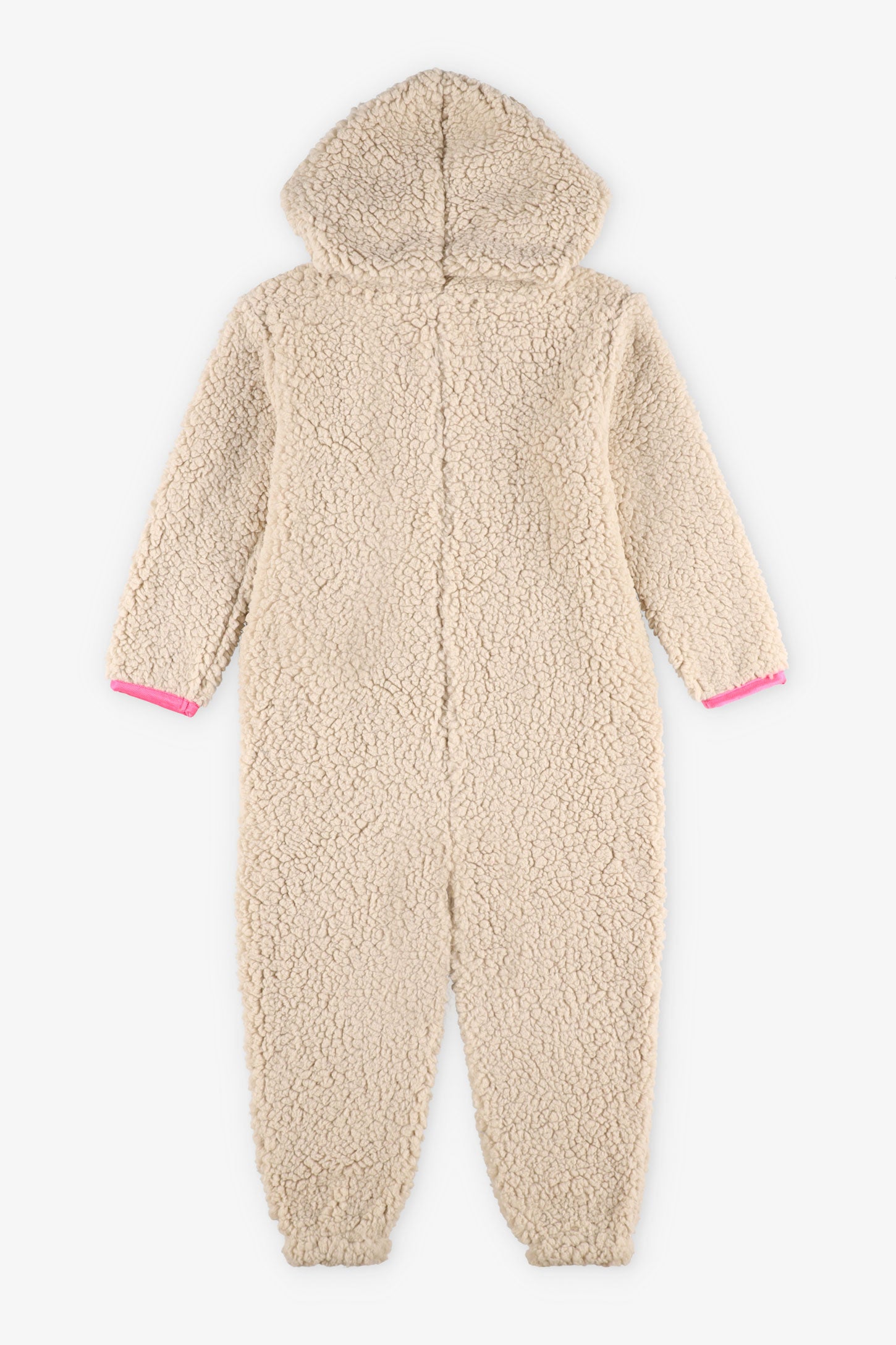 Pyjama 1-pièce à capuchon en sherpa - Enfant fille && BEIGE