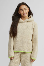 Chandail à capuchon sherpa pyjama - Ado fille && BEIGE