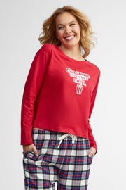 Chandail pyjama imprimé – Femme && ROUGE