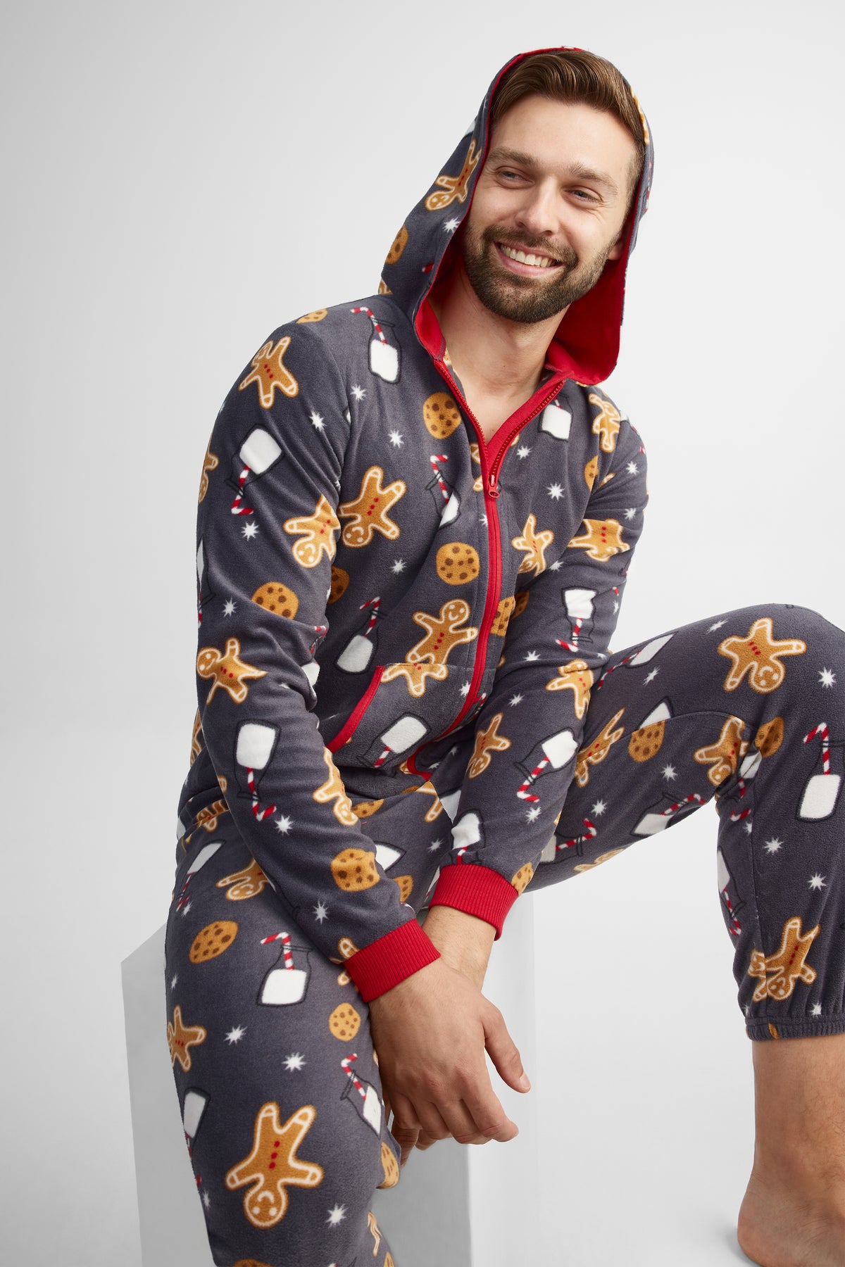 Pyjama Une Pièce Homme à Manches Courtes – Body Noir Confortable En Polyester, Fermeture Boutons
