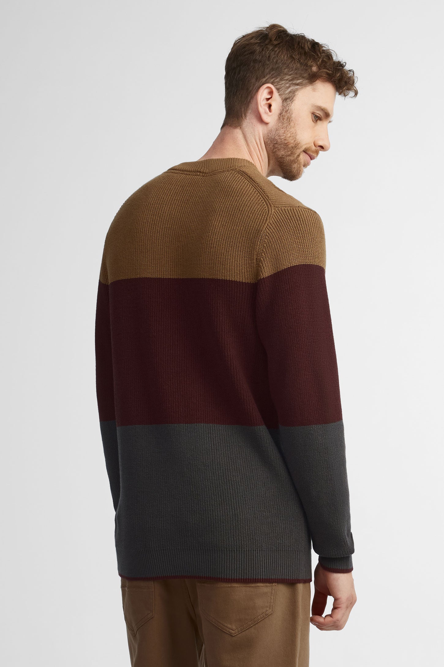 Chandail col rond tricot - Homme && BEIGE/MULTI
