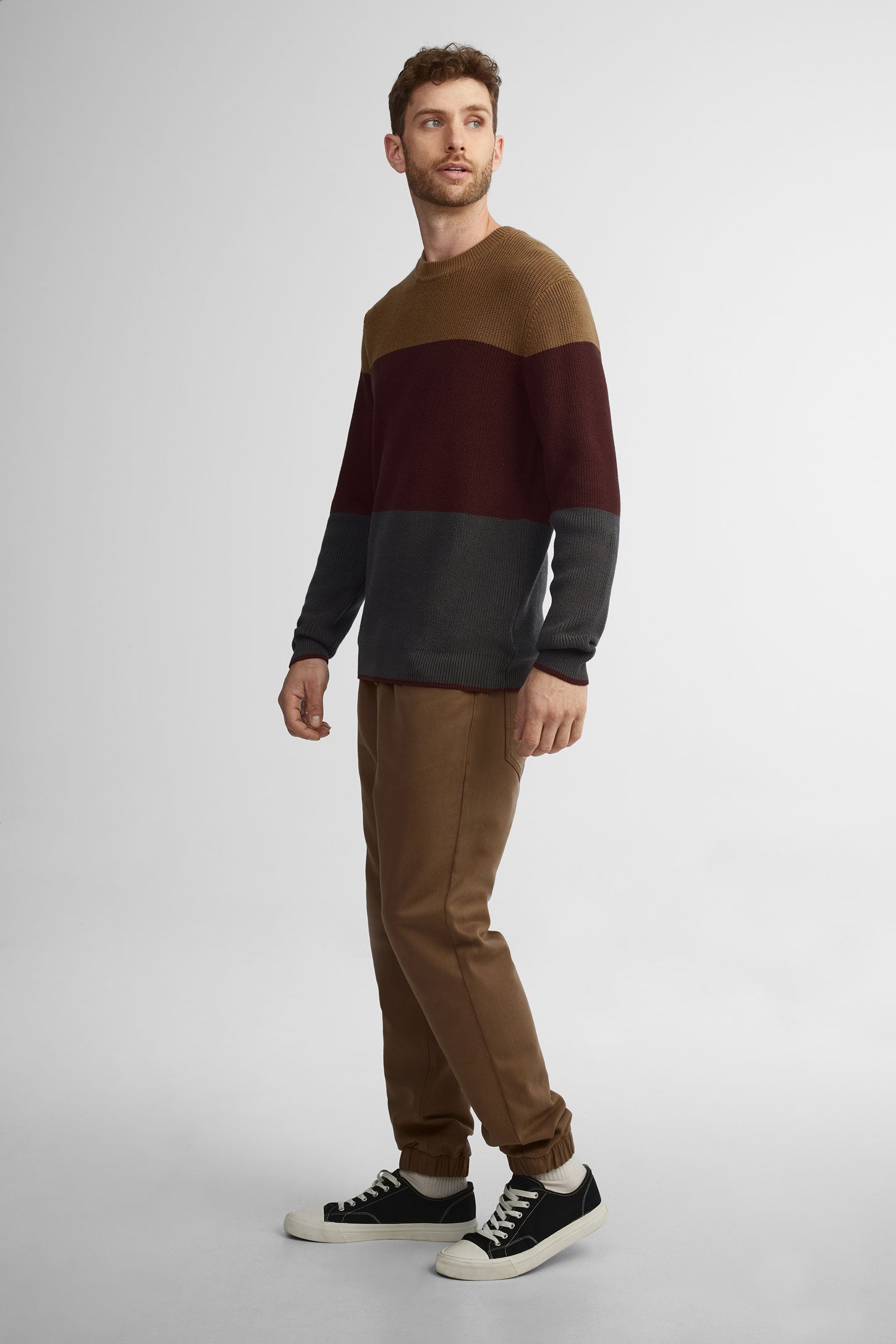 Chandail col rond tricot - Homme && BEIGE/MULTI