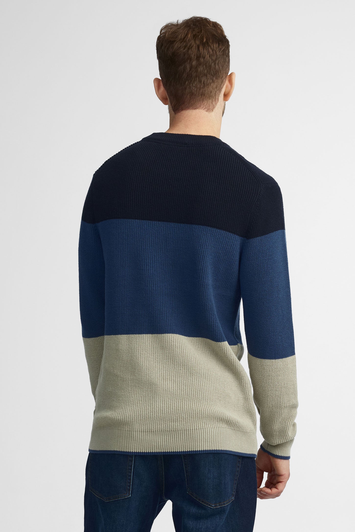 Chandail col rond tricot - Homme && MARIN/MULTI