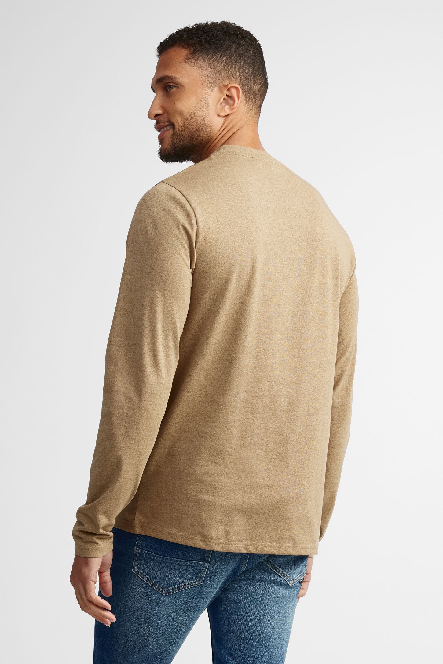 Chandail henley en coton - Homme && BEIGE/MULTI