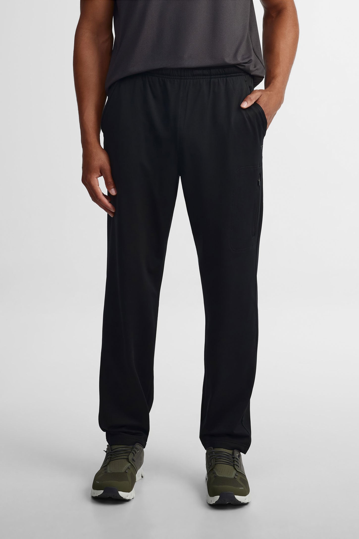 Pantalon athlétique jambe droite - Homme && NOIR