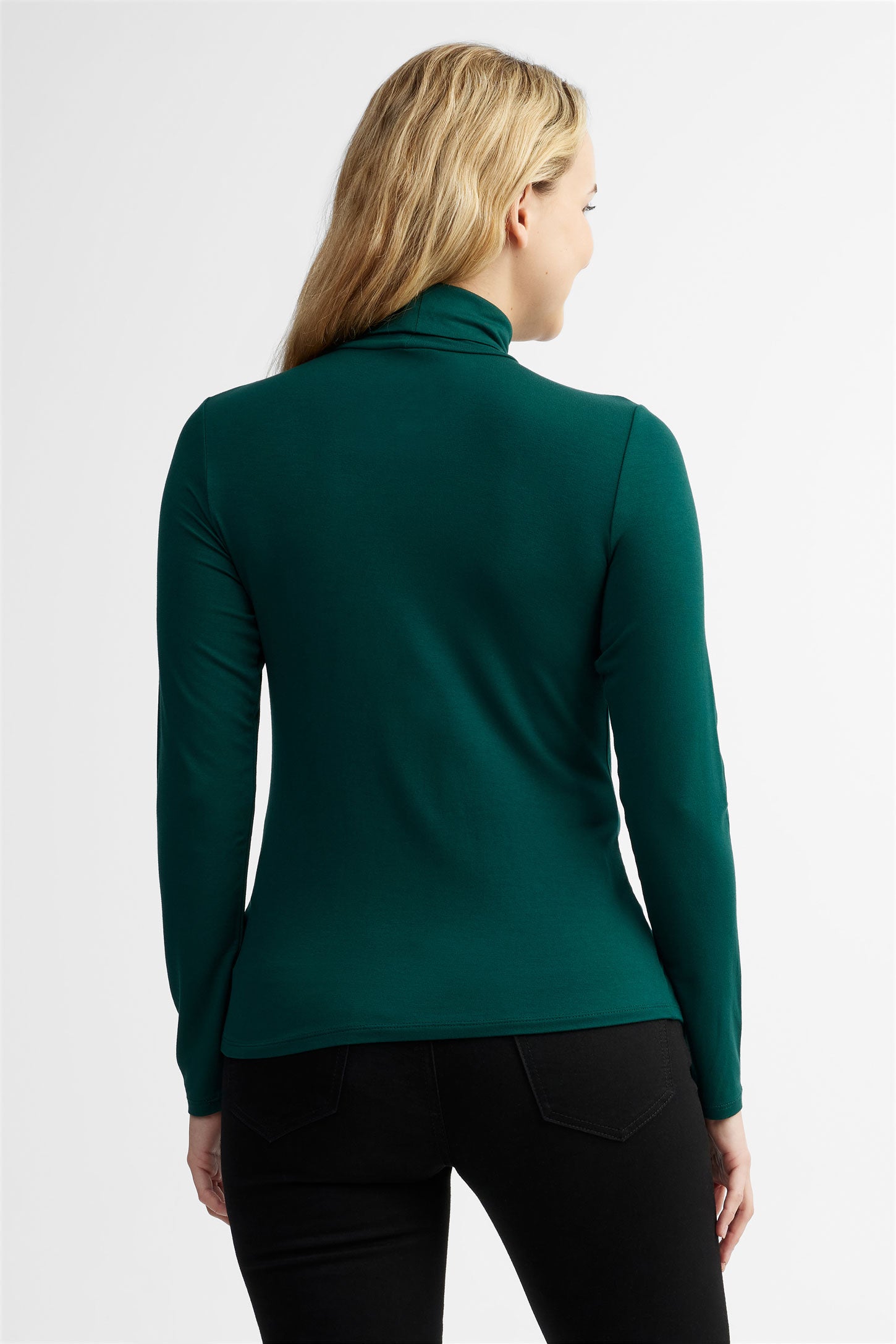Chandail col roulé coupe semi-ajustée – Femme && VERT FORET