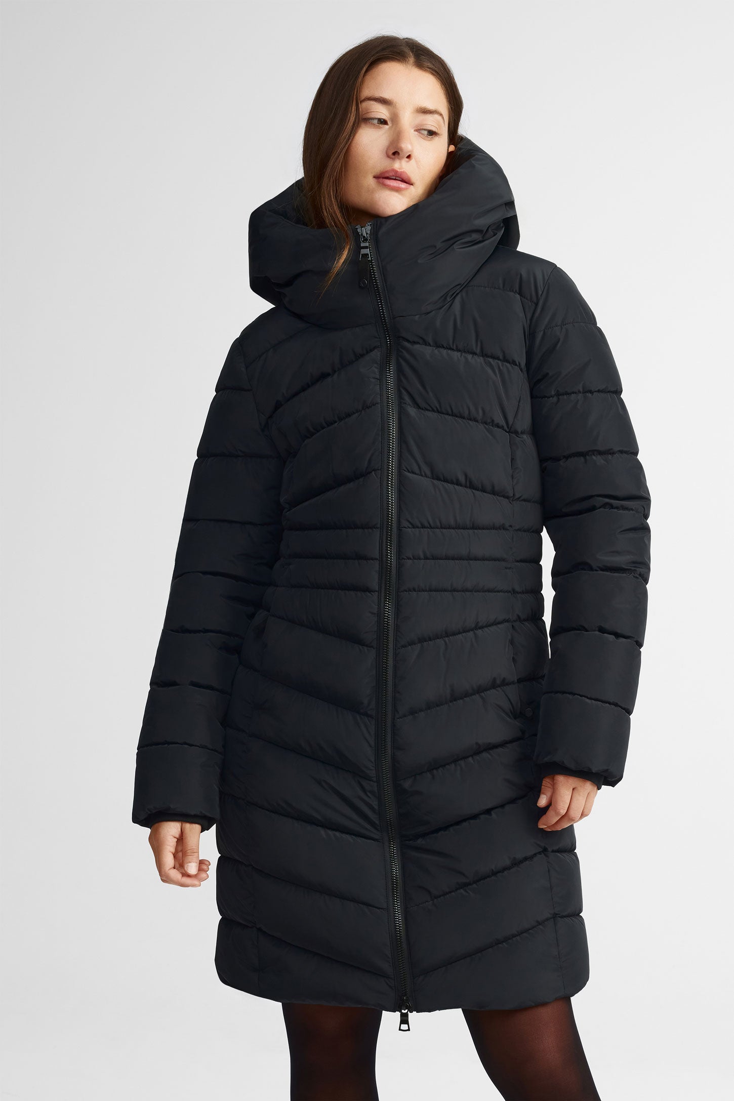 Long quilted winter coat Women