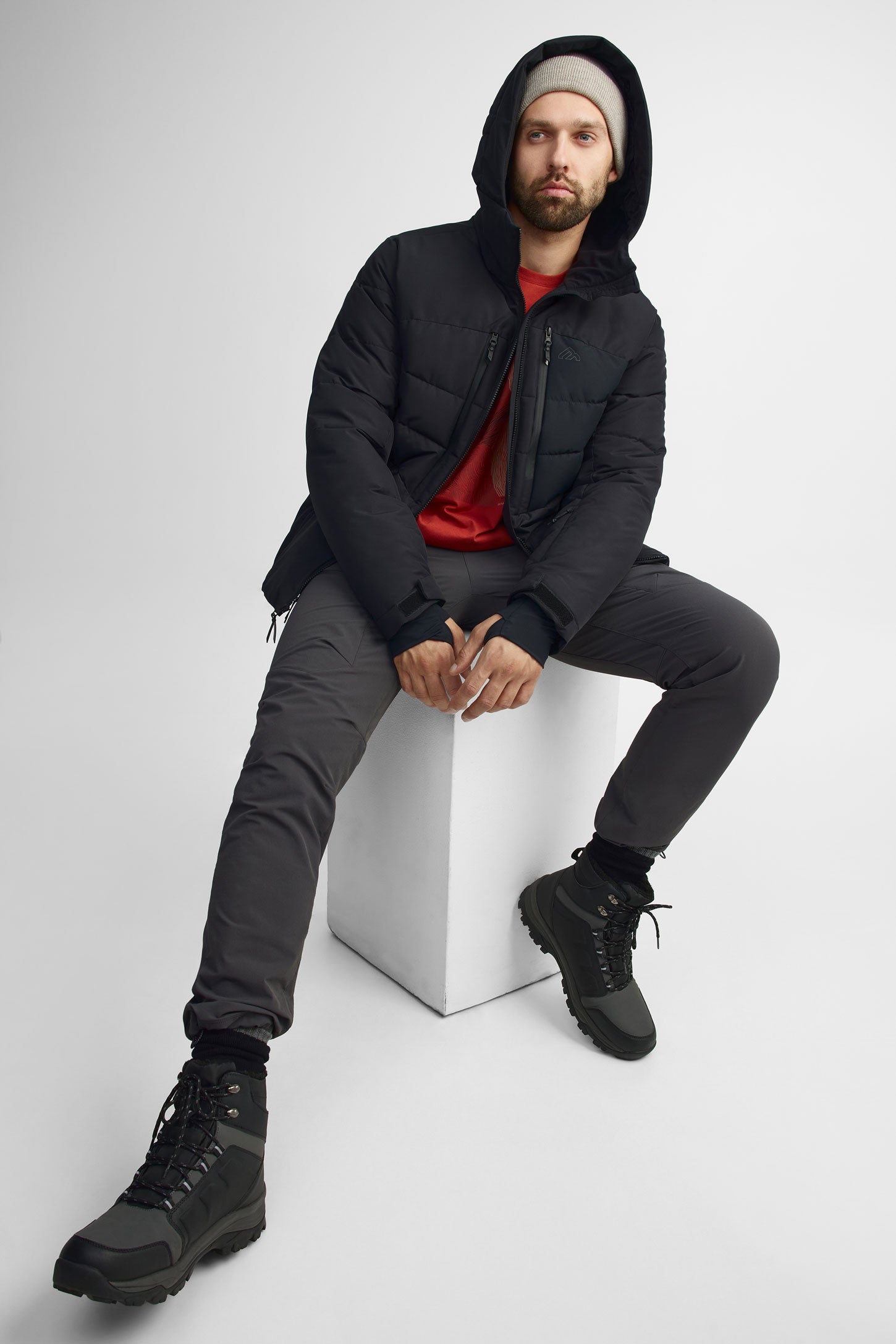 Manteau d'hiver matelassé BM - Homme && NOIR