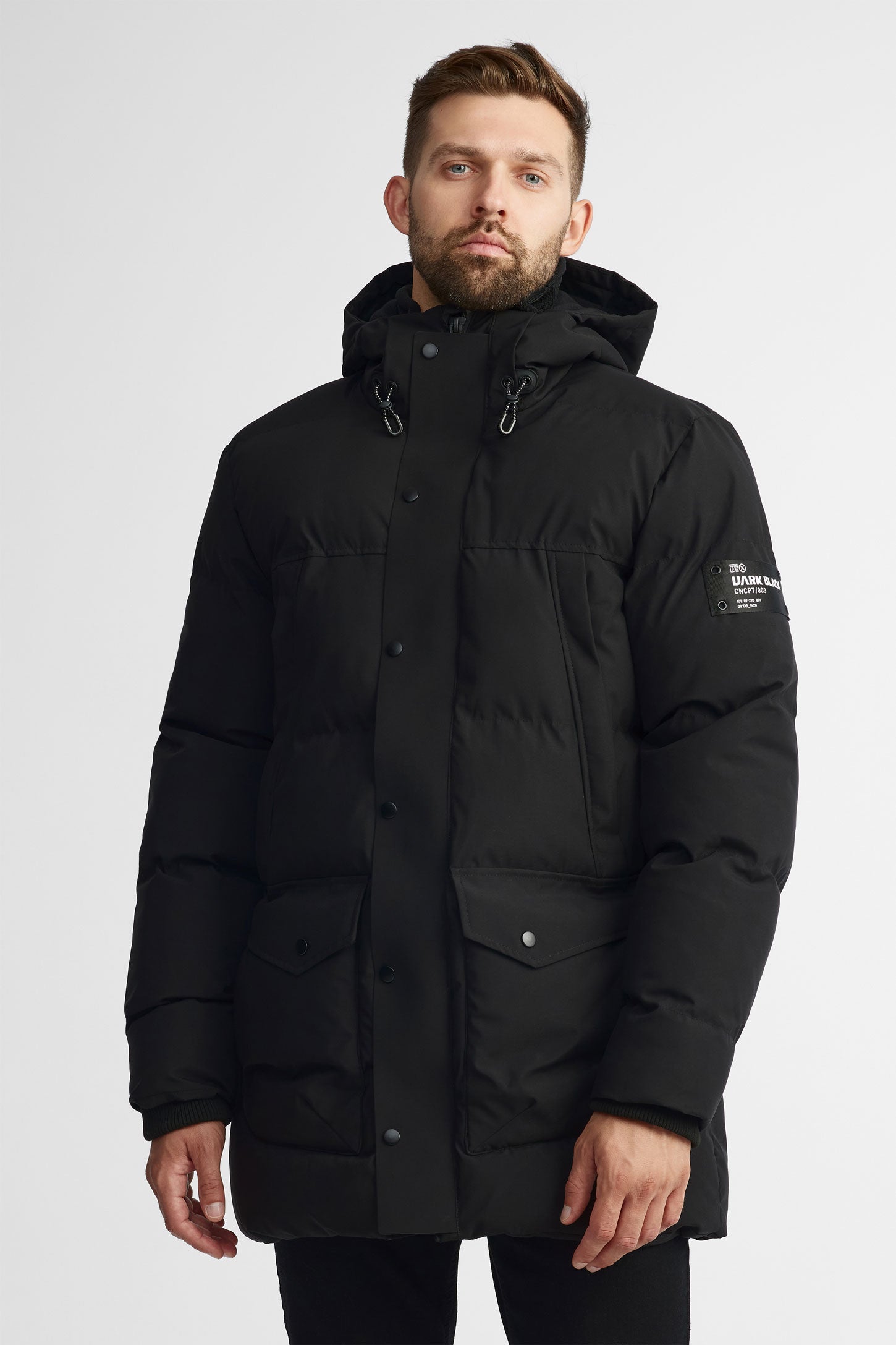 Manteau d'hiver parka matelassé - Homme && NOIR