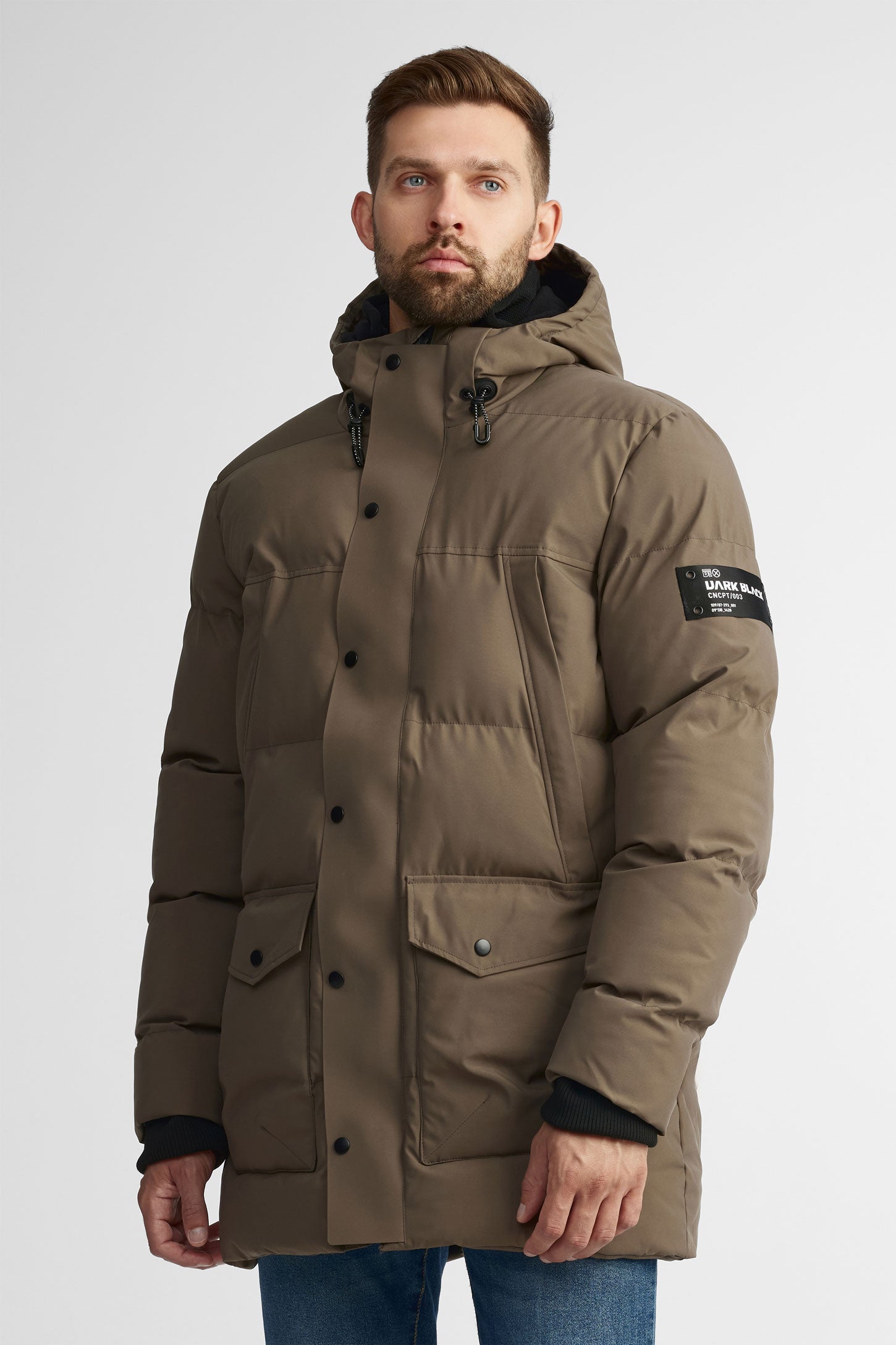 Manteau d'hiver parka matelassé - Homme && TAUPE