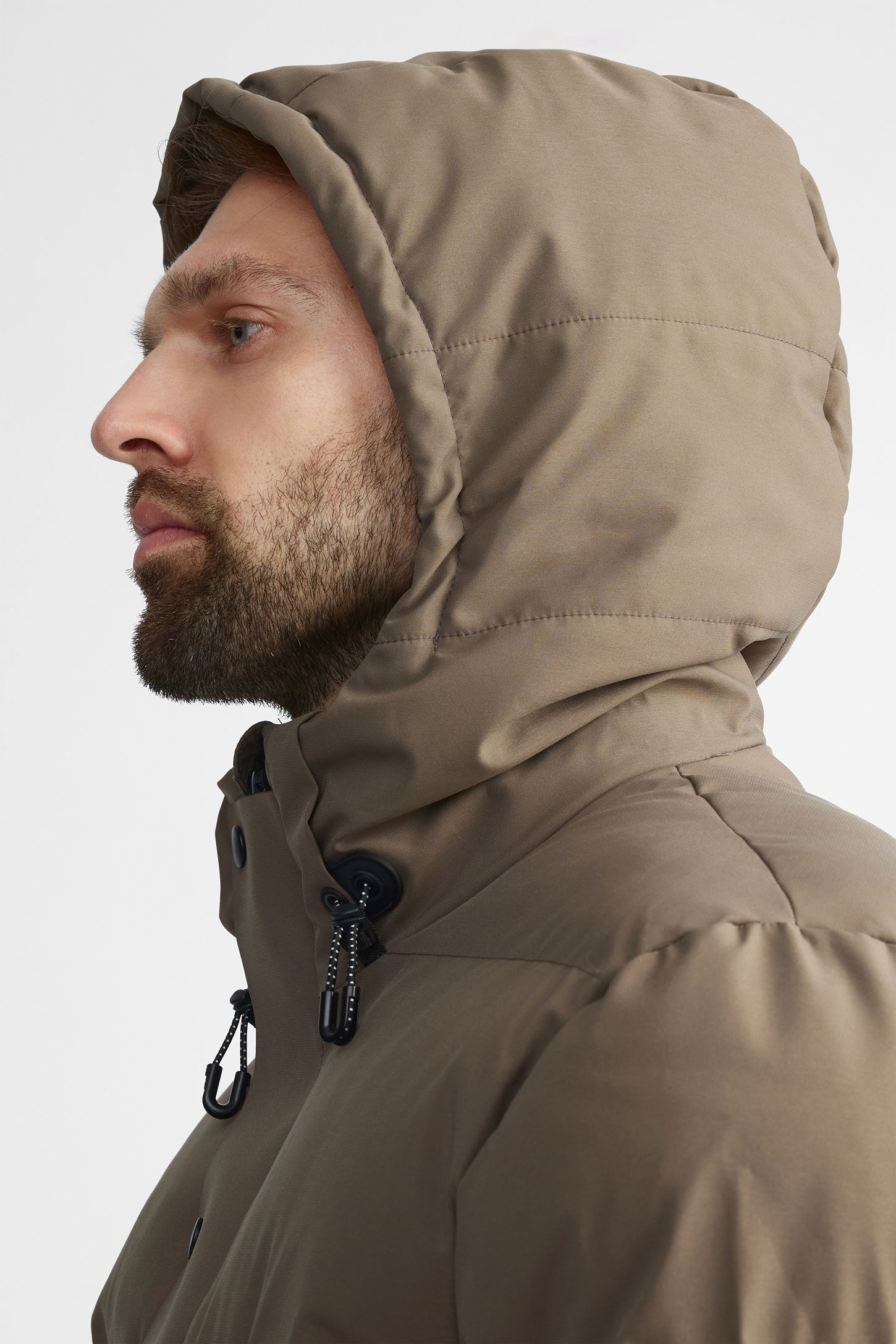 Manteau d'hiver parka matelassé - Homme && TAUPE