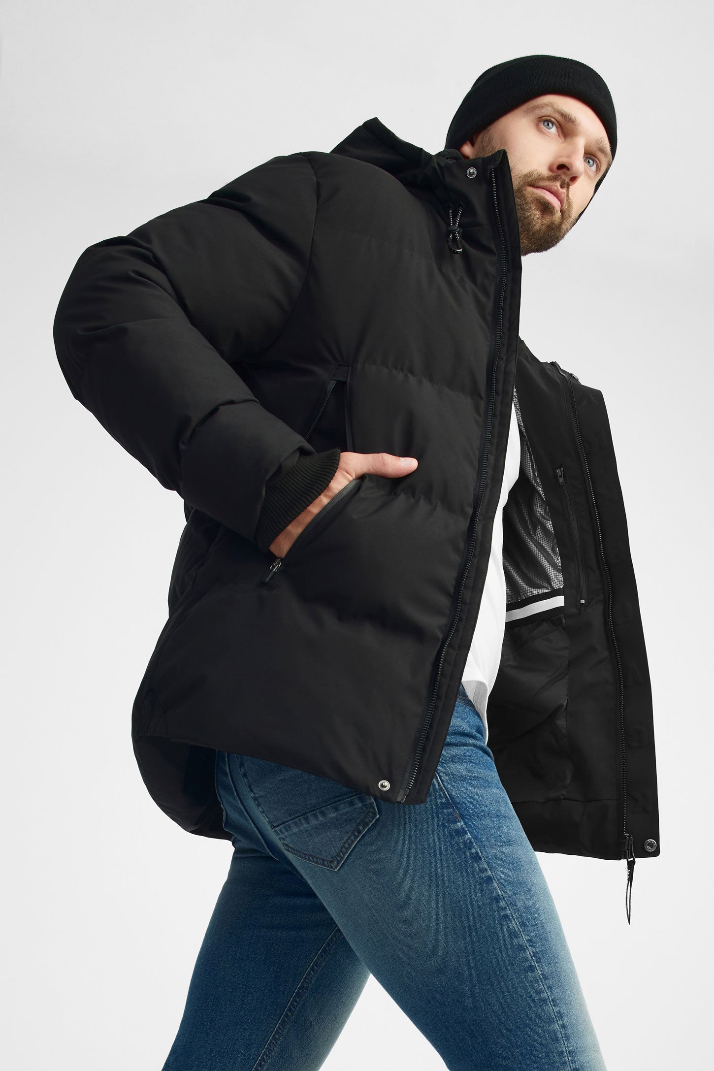 Manteau d'hiver matelassé - Homme && NOIR