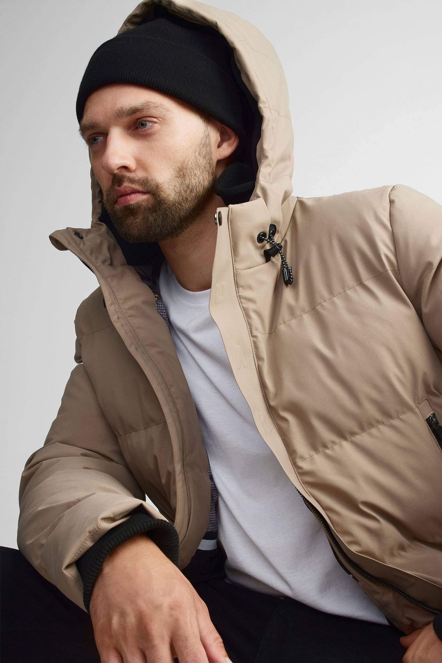 Manteau d'hiver matelassé - Homme && BEIGE