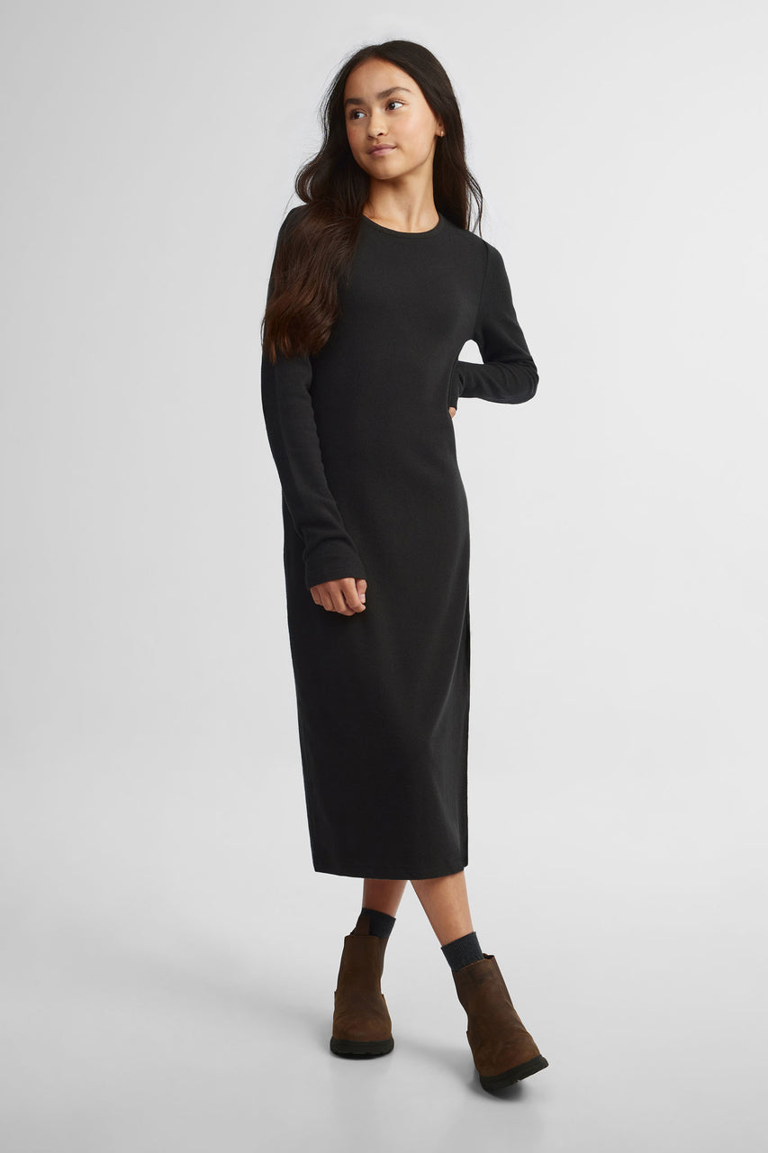 Ado Fille Robe Fille Aubainerie Robe Manches Longues Midi Côtelée