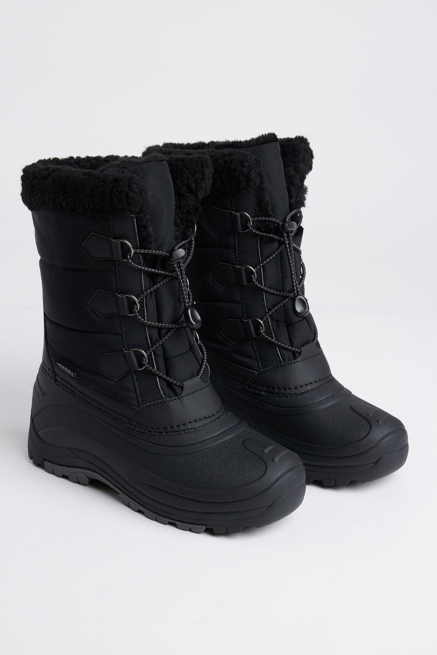 Bottes d'hiver imperméables doublées peluche - Ado garçon && NOIR
