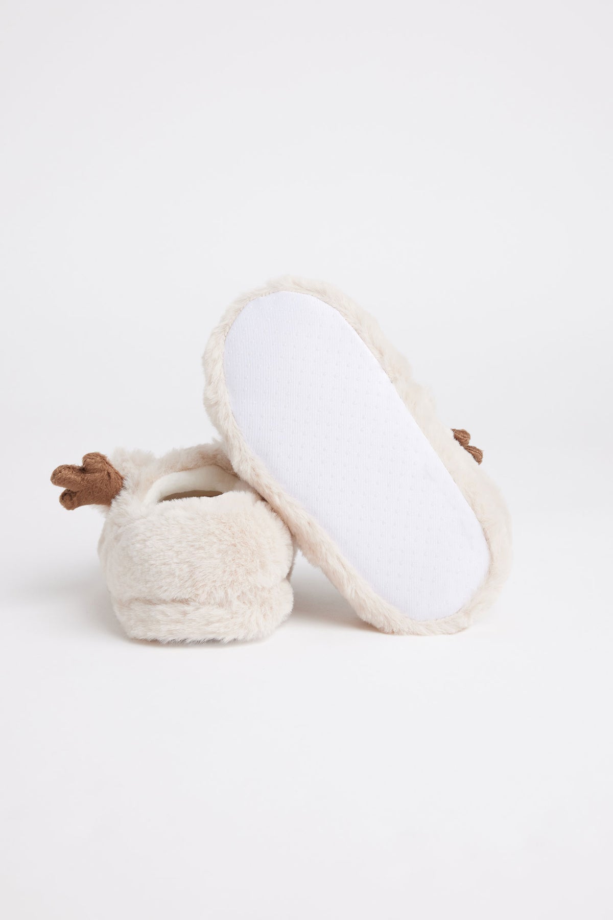 Chaussons De Noël Pour Femmes - Pantoufles En Coton Motif Renne, Semelle Antidérapante - Confort Hiver