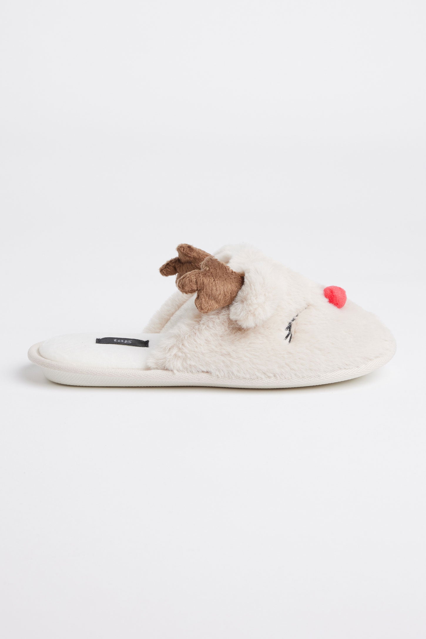 Pantoufles rennes de Noël - Ado fille && IVOIRE