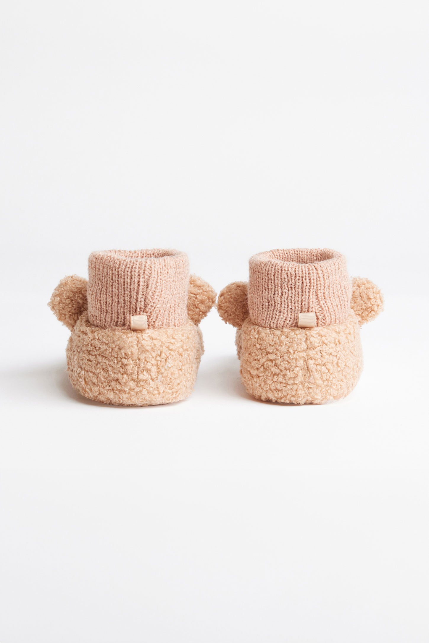 Pantoufles bottillons en peluche - Bébé garçon && CHAMEAU