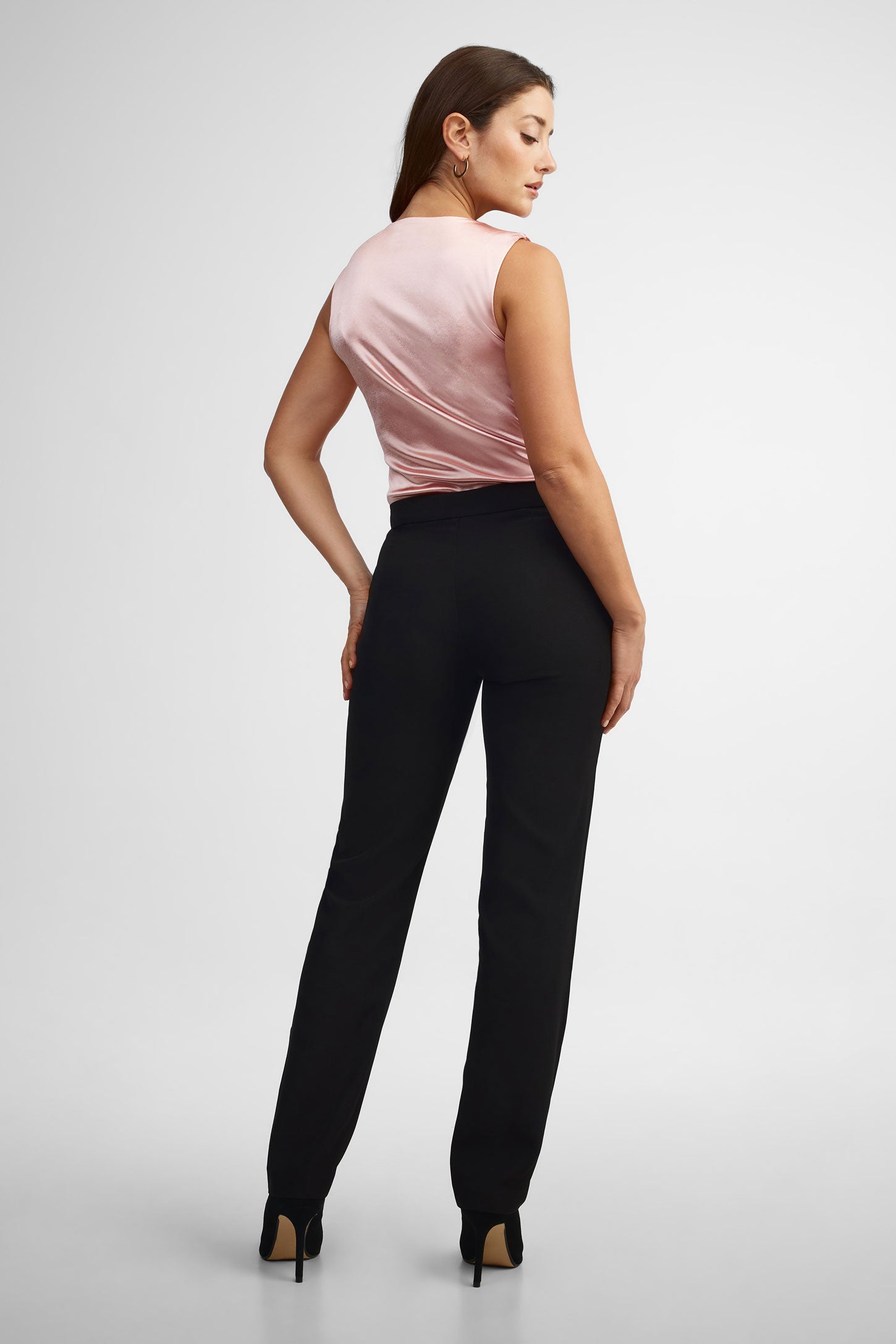 Justaucorps camisole satinée - Femme && ROSE