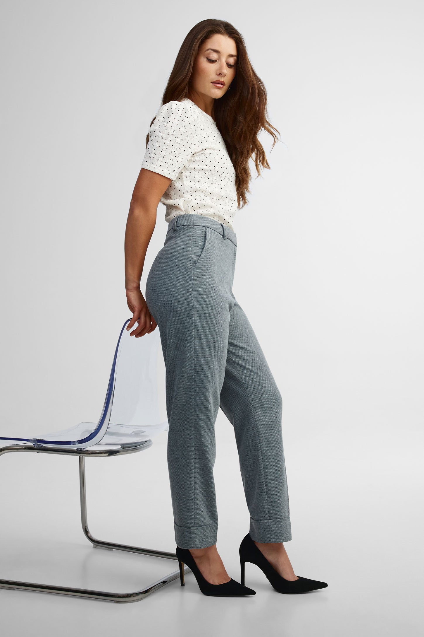Chandail manches courtes à pois - Femme && BLANC CASSÉ/MULTI