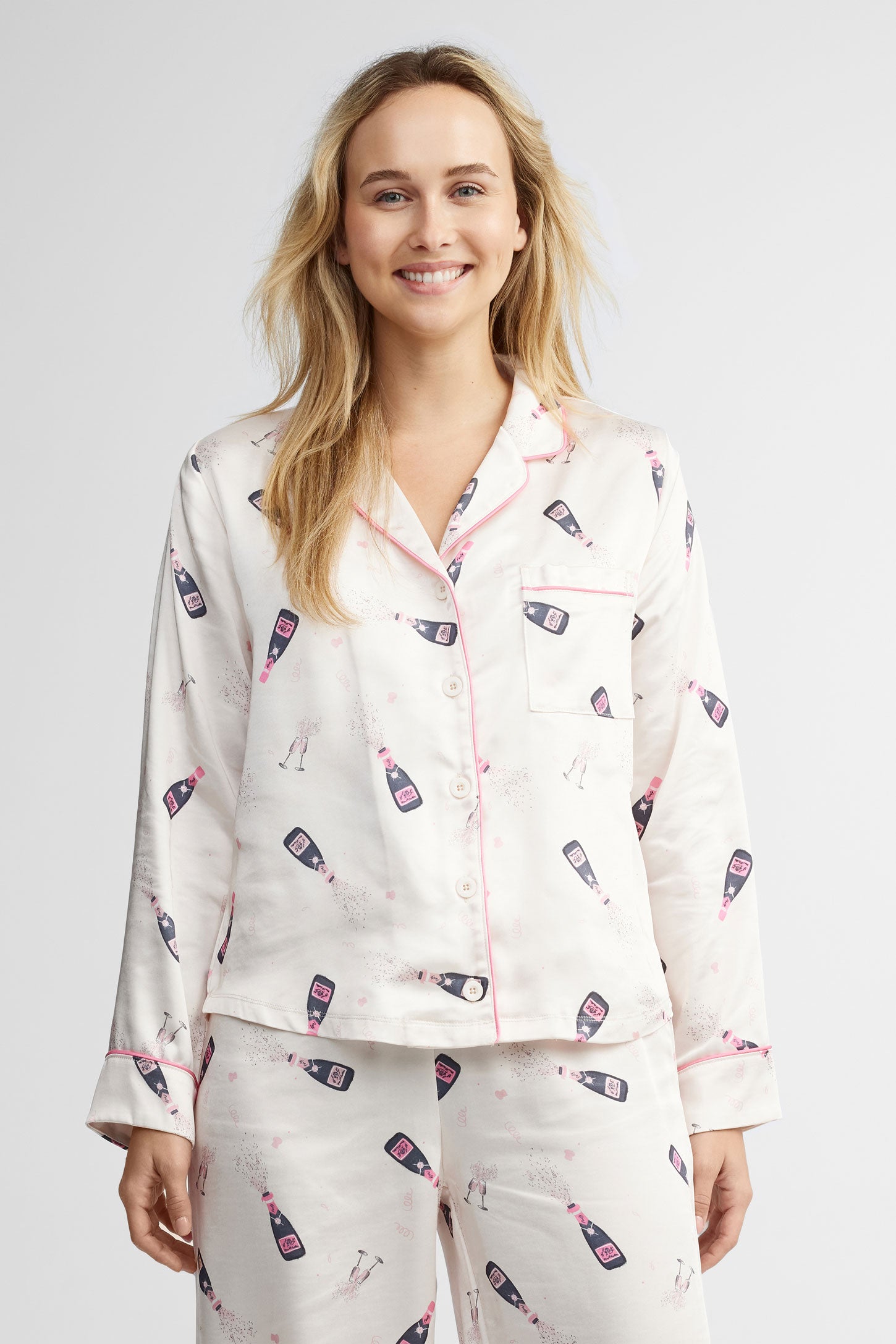 Pyjama 2-pièces satin - Femme && ROSE PALE