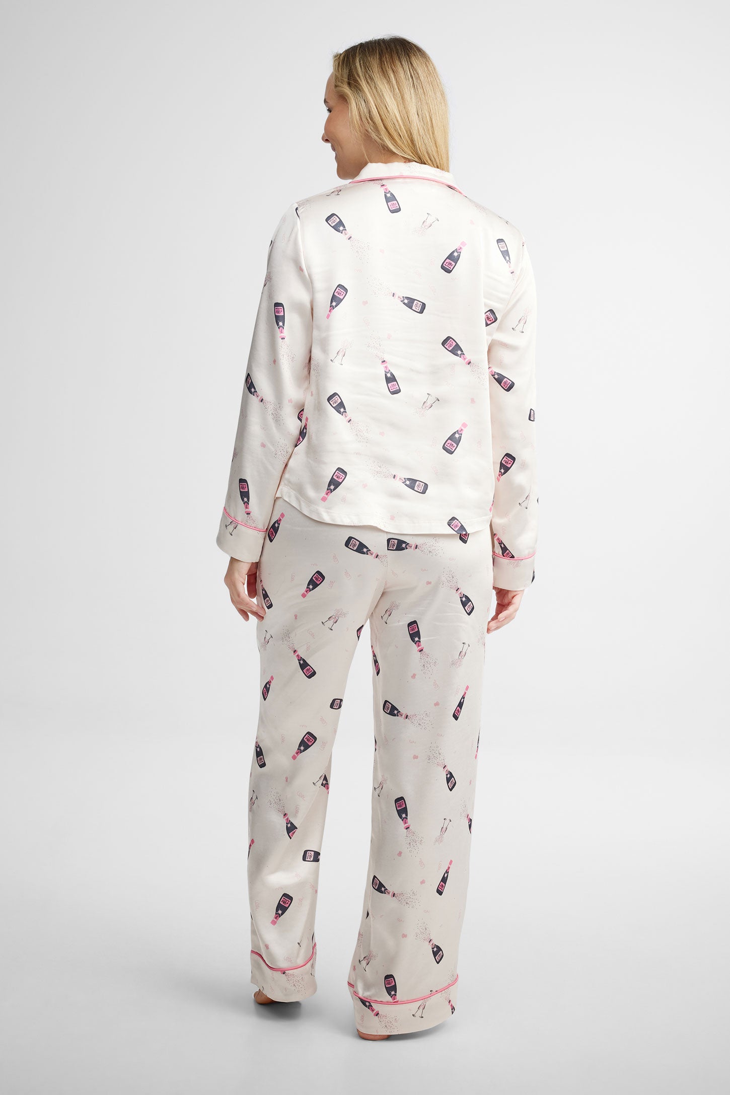 Pyjama 2-pièces satin - Femme && ROSE PALE