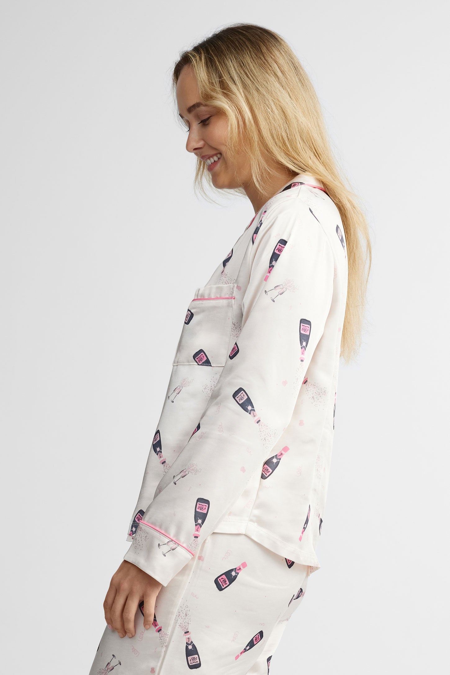 Pyjama 2-pièces satin - Femme && ROSE PALE