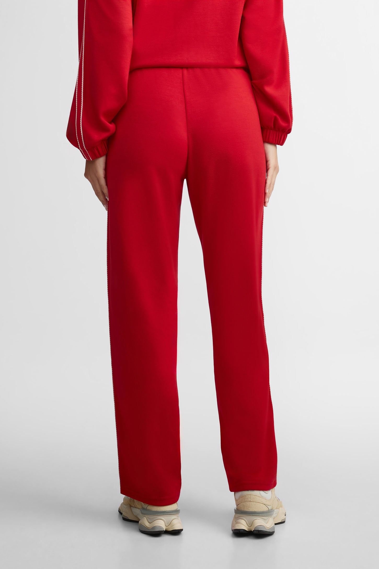 Pantalon jogger jambe droite modal - Femme && ROUGE