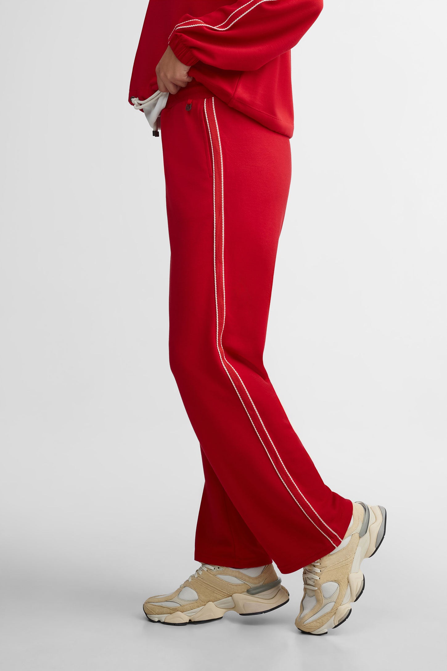 Pantalon jogger jambe droite modal - Femme && ROUGE