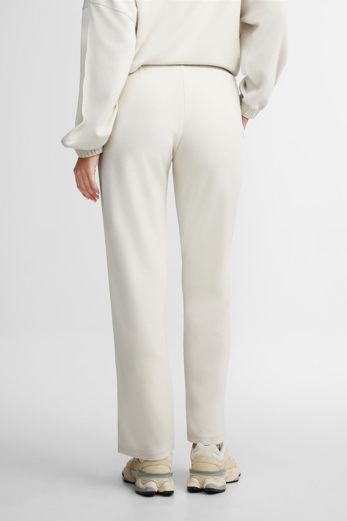 Pantalon jogger jambe droite modal - Femme && BEIGE