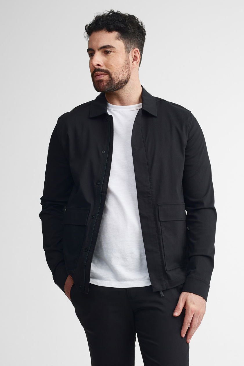 Veste cargo twill extensible - Homme && NOIR