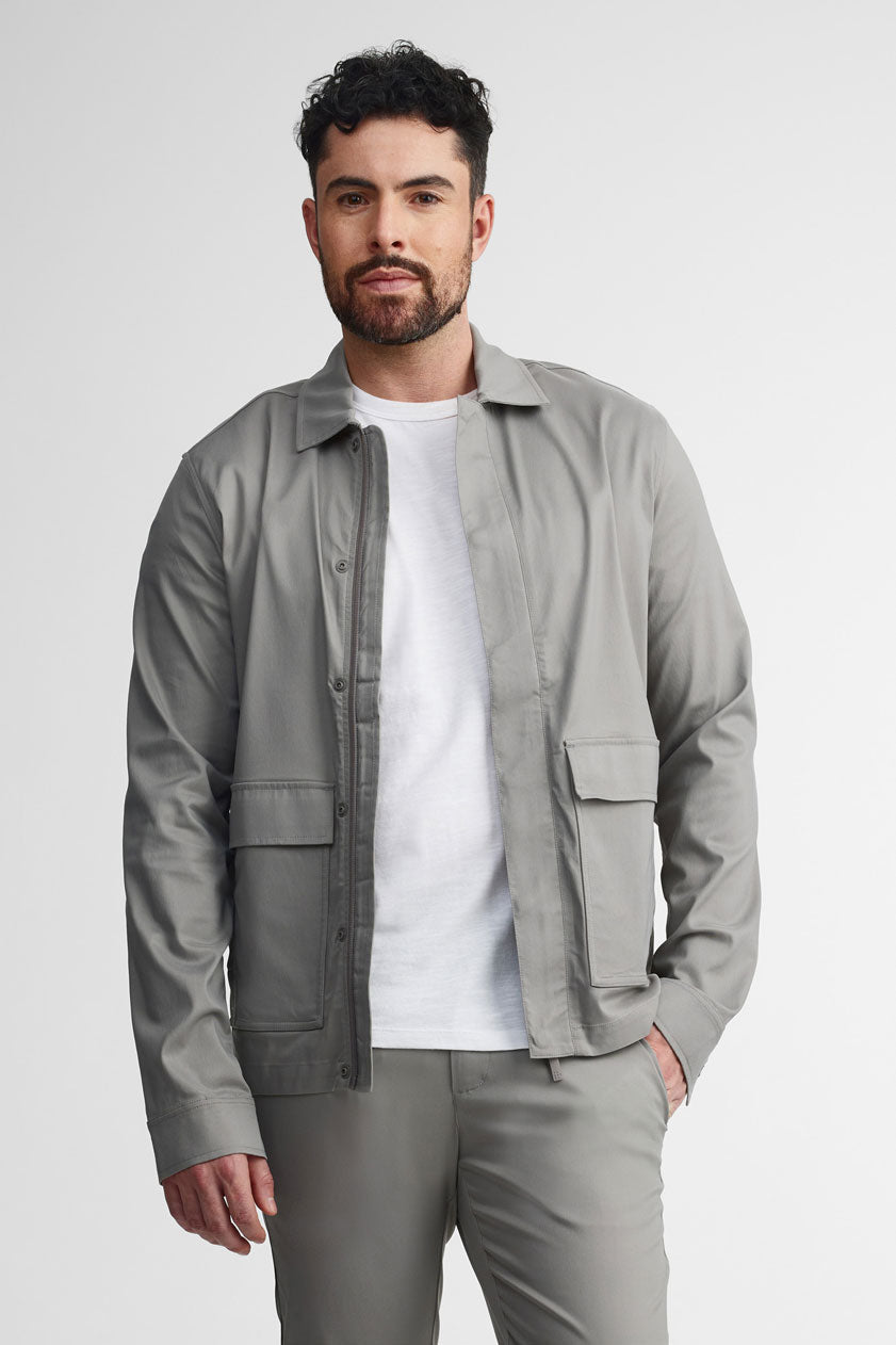 Veste cargo twill extensible - Homme && GRIS