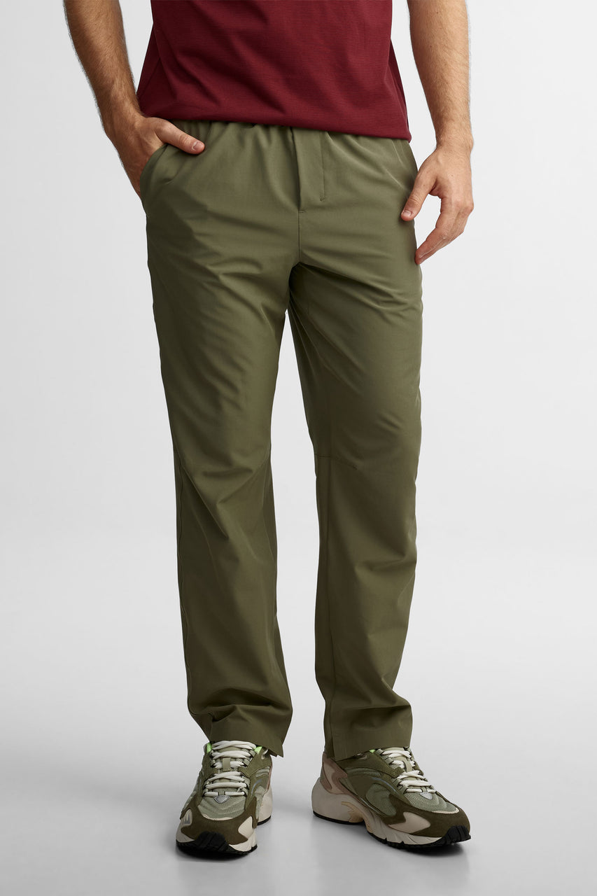 Pantalon extensible taille élastique BM - Homme && OLIVE